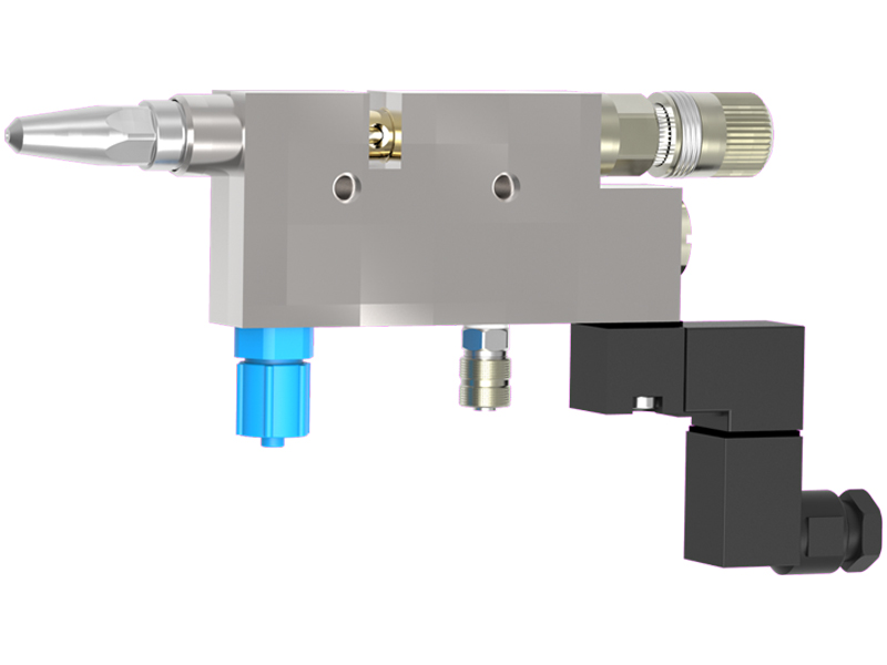 Dosificar proyectando el fluido con una alta frecuencia o realizar cordones en continuo.
